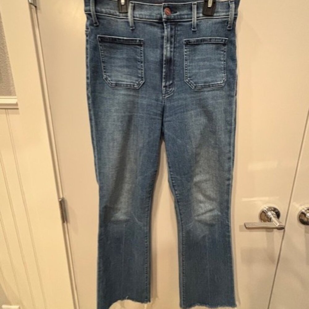 Mother The Hustler Patch Pocket Ankle Fray Jeans - Size 28